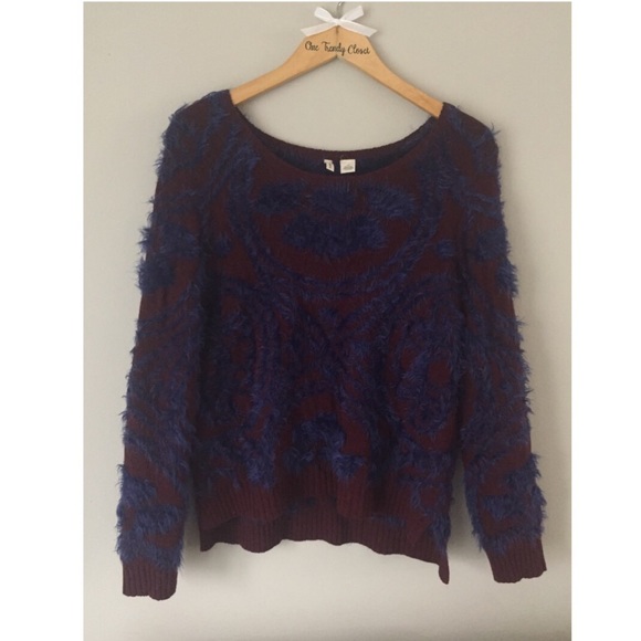 Anthropologie Sweaters - {Moth} Anthropologie Fuzzy Sweater Size LP